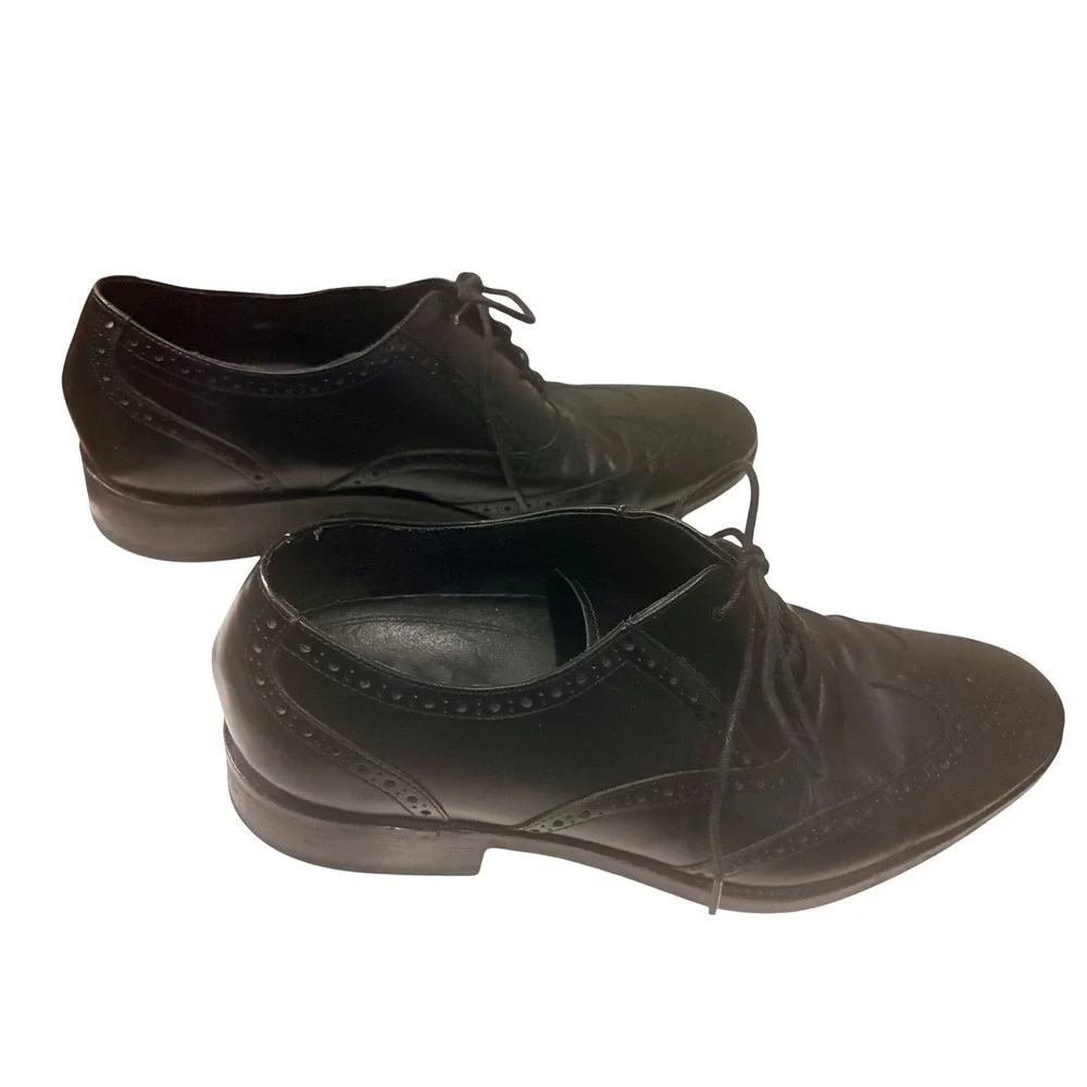 Cole Haan Mens Wingtip Oxford Dress Shoes Black Leather Lace Up Size 11M‎